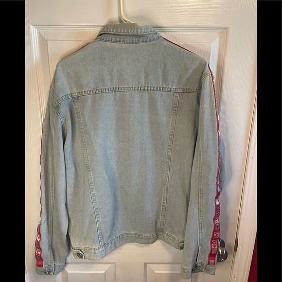 Destroyed jean jacket sz L - Picture 2 of 4